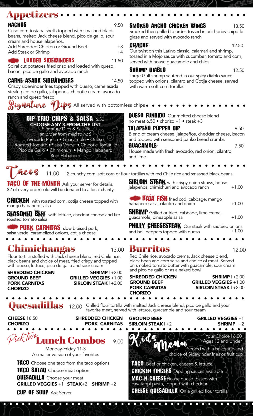 Prados Menu | Prados